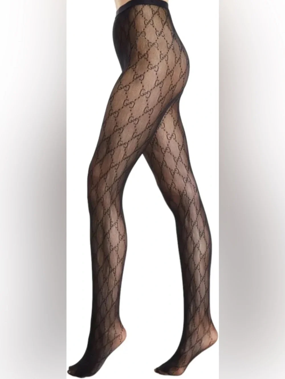 New Designer Luxury Black Tights O/S